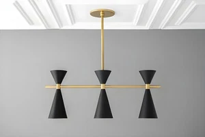 Mid Century Light Cone Chandelier Light Lamp Ceiling Hanging Lamp - Picture 1 of 5