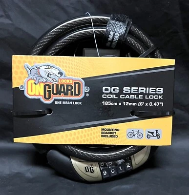 NEW OnGuard OG Series #5503 Cable Coil Lock - 6 Ft x 0.47" w/ Mounting Bracket - Image 1 of 4