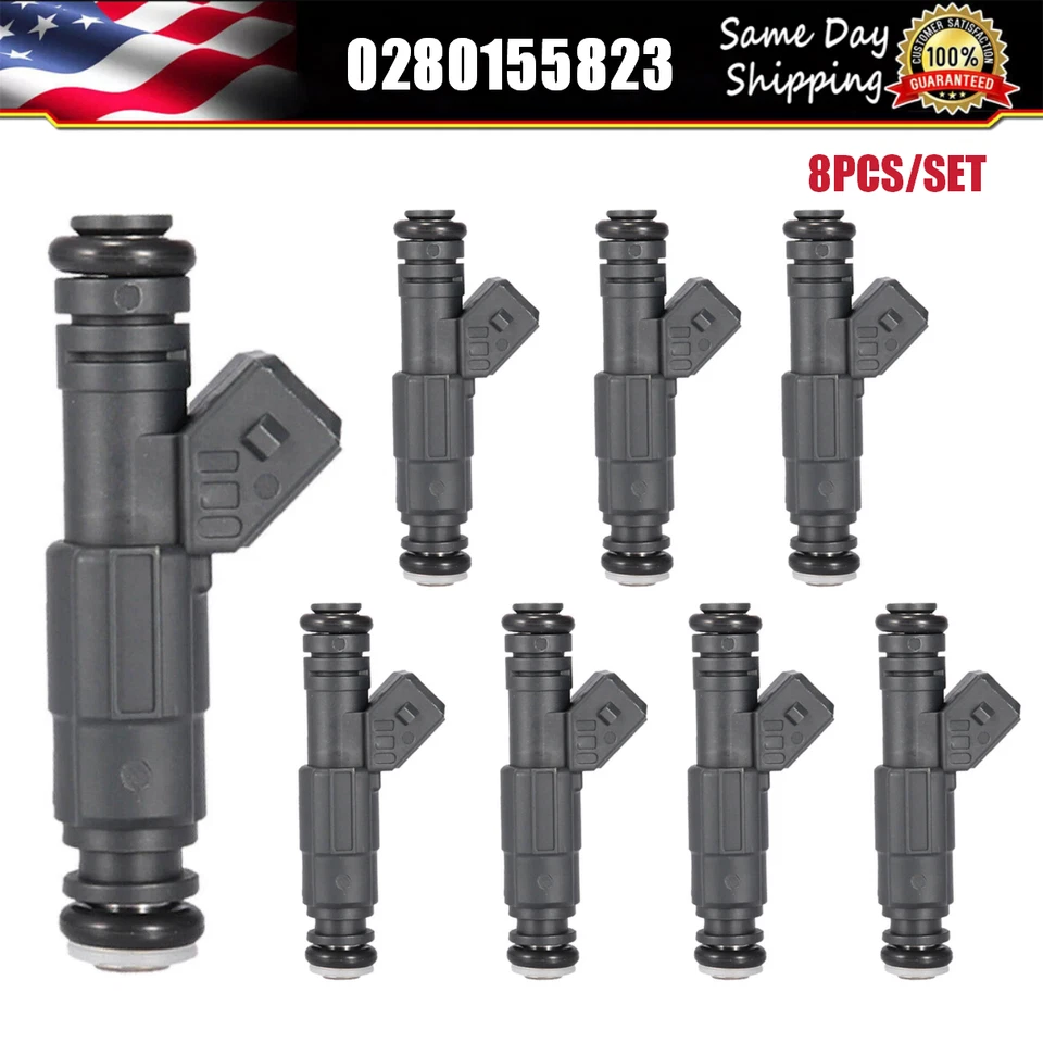 Inyectores de combustible 0280155823 8 piezas para Range Rover BMW 740IL 740I 540I X5 Z8 4,4 L Foto 1 de 4