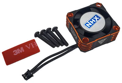 NEW NHX RC 25mm Aluminum Case High Speed 32000 RPM ESC Cooling Fan -Orange/Black - Image 1 of 4