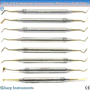 8 Pcs Titanium Coated Composite Filling Pluggers Dental Restoration Instruments - Bild 1 von 9