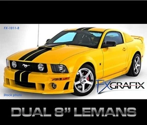2010 - 2012 Ford Mustang Dual 8" Lemans Style Stripe Kit Quality Stripes - Picture 1 of 5