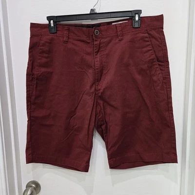 Pantalones Cortos Volcom Para Hombre Gris "True to This" Granate Chino Frente Plano Talla 38 Foto 1 de 4