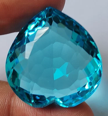 AAA+ 88.60 Ct. Large Swiss Blue Topaz Heart Cut Loose Gemstone Gift for Birthday - Image 1 of 4