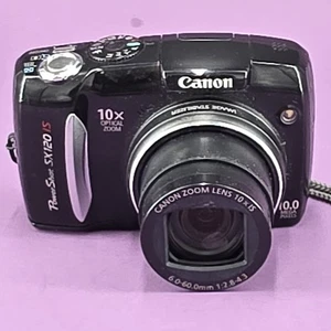 Canon PowerShot SX120 IS 10.0MP Kompakt Digitalkamera schwarz getestet / funktioniert - Bild 1 von 9
