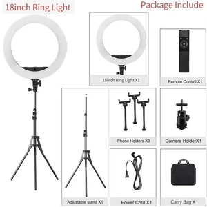 18" Ring Light 55W with Tripod Stand 3000-5800K CRI90 for Vlog Video Makeup - Picture 1 of 6