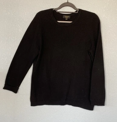 Suéter Charter Club Luxury Talla XL 100 % Cachemira Negro Cuello Redondo Foto 1 de 4