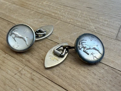 Gemelos de cadena vintage The Castle Capricornio The Goat Astrology Foto 1 de 2