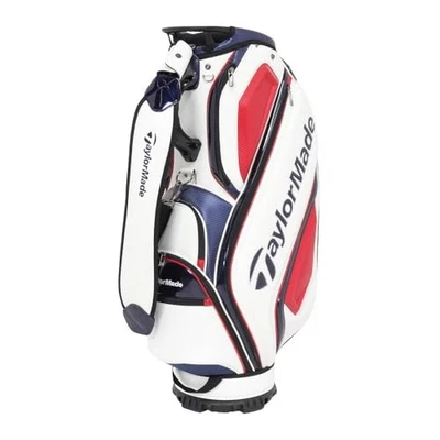 TaylorMade Auth-tech Cart Bag White Navy Red Synthetic Leather Polyester - Image 1 of 4