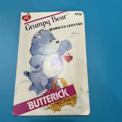 Vintage Butterick Pattern 6228 Care Bears Grumpy Bear 17" Doll Used Cut Complete - Image 1 of 4