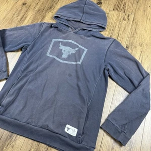 Project Rock Under Armour Hoodie Sweatshirt Youth Extra Large Black Faded - Picture 1 of 11