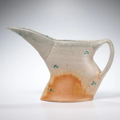 Jarra Jeffrey Oestreich Arte Contemporáneo Cerámica Gris Naranja Turquesa Foto 1 de 4