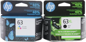New Genuine  HP 63XL Black + 63 Tri-Color Ink Cartridge Combo L0R48AN Ex 2023 - Picture 1 of 4