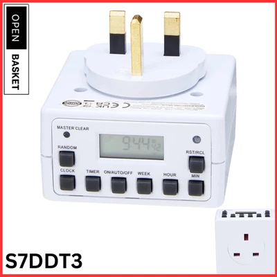Digital Timer Switch | 7 Day Programmable Plug Timer | Light Switch UK Socket - Image 1 of 4