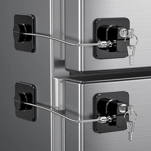 2 Pack Refrigerator Door Lock, Child Proof Fridge Lock 2 pcs Black - Picture 1 of 7