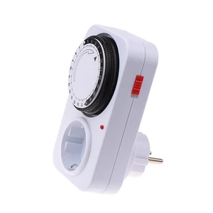 EU Plug Timing Socket 24-hours Cycle Mechanical Timer Automatic Shutdown Switch - Afbeelding 1 van 12