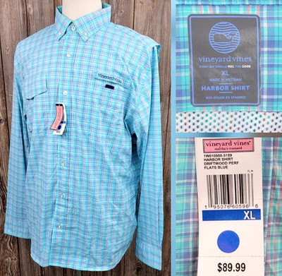 Vineyard Vines Harbor Shirt Performance Vented Fishing Casual Colorful Mens XL - Image 1 of 4