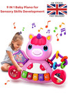Baby sensory toys for 6,12,18 months,Unicorn Musical Piano for fine Motor Skills