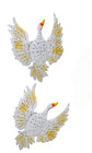 2X White Flying Duck Garden Wall Hanging Metal Silhouette Ornament Home Decor Uk