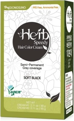 Herb Speedy PPD Free Hair Dye, Ammonia, Paraben Free Hair Color Soft Black Odor