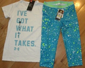 Under Armour I've Got What It Takes top & crop capris leggings NWT girls' M YMD  - Picture 1 of 2