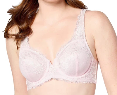 Breezies~Sujetador de encaje con aros de dos tonos de lujo~46D~Rosa~A628166~Sin relleno 7980 Foto 1 de 3