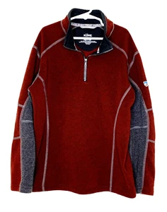 Kuhl Kashmira boys Size M Medium 10/12 Burgundy Gray Pull over 1/4 zip sweater - Picture 1 of 4