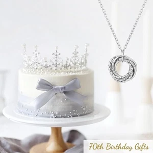 70th Birthday Gifts for Women, 925 Sterling Silver Seven Circle Necklace for ... - Picture 1 of 7
