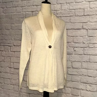 eight eight eight Raw White One Button Cardigan Sweater XL Nwt in Pkg - Image 1 of 4