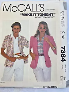 Blazer McCall's Make It Tonight Wear It Tomorrow 7384 taglia 10 1981 FF/UC - Foto 1 di 3
