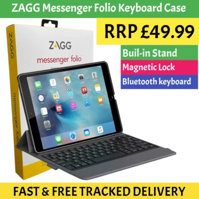 ZAGG (iPad PRO 9.7-inch, 2016) Smart Folio Case Bluetooth Keyboard Stand Cover - image 1 of 4