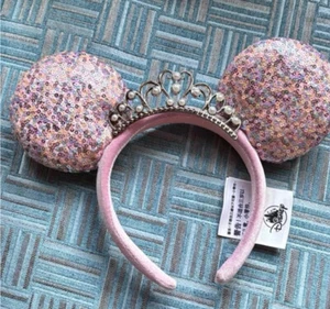 Disney Parks Purple Sequin Princess Tiara Mickey Mouse Ears Headband 2022 - Picture 1 of 8