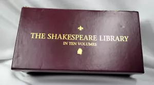1999-The Shakespeare Library-Ten Volumes-Presentation "Box Damage" Gold Accent - Imagen 1 de 12