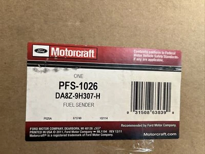 Fuel Pump and Sender Assembly-EcoBoost Motorcraft PFS-1026, DA8Z-9H307-H - Image 1 of 2