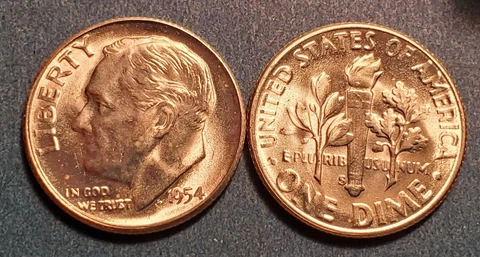 1954S Roosevelt Dime - 29 sold Cover