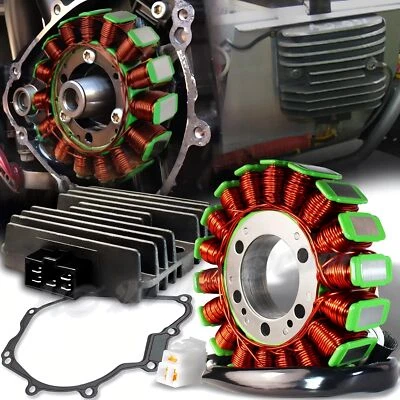 FOR 07-08 YZF-R6S/03-05 R6 MAGNETO COILSTATOR+RECTIFIER VOLTAGE REGULATOR+GASKET Foto 1 de 4