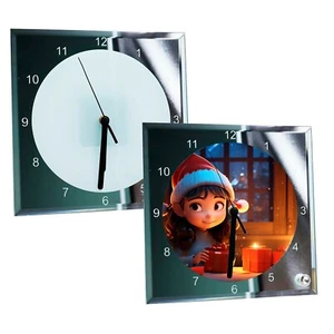 USA 20pcs 7.8" x 7.8" Sublimation Transfer Blank Glass Photo Frame with Clock - Picture 1 of 8