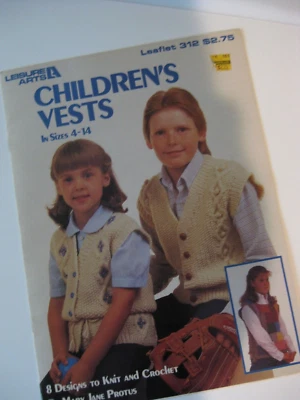 CHILDREN'S VESTS In Sizes 4-14 | Leisure Arts 312 Knit and Crochet - Image 1 of 3