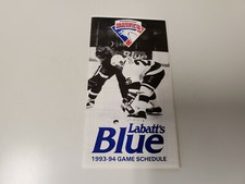 RS20 Moncton Hawks 1993/94 Minor Hockey Pocket Schedule - Labatt's Blue