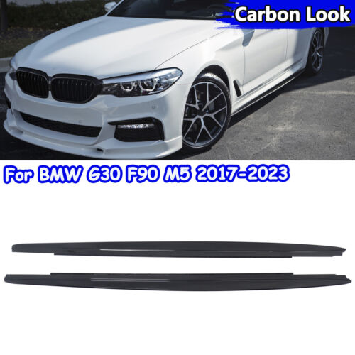 Carbon Fiber Style Side Skirts For 17-2022 BMW 5 Series G30 540i M