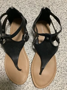 Women’s Size 10 black city classified wrong zipper back opening sandals - Picture 1 of 4