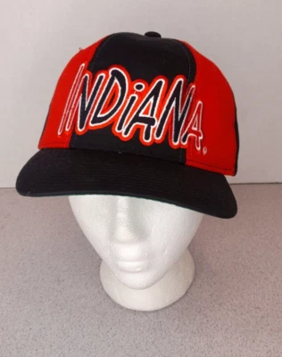 Sombrero de iniciación IU Indiana Hoosiers Tri Power de colección nuevo con etiqueta años 90 NCAA rojo/negro Foto 1 de 4