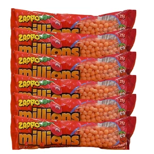 Zappo Millions Sabor Fresa 75g x 6 Golosinas de Halloween Favores de Fiesta Caramelo - Imagen 1 de 4
