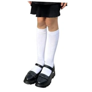 3 Pack Kids Girls Unisex Soft Knee High School Uniform Dress Small Plain White - Picture 1 of 7