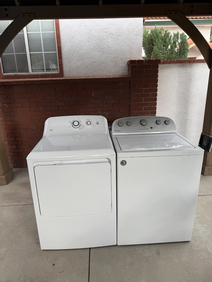 White Whirlpool Washer and Gas Dryer Set - Used, Works Great, Buy As Is - Image 1 of 4