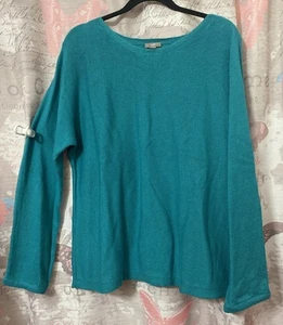 J JILL leichter Strick Langarm Pullover Pulli Damen L türkisgrün - Bild 1 von 10