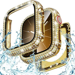 Diamond Full Cover Case Glass Screen Protector For Apple Watch Series 10 9 8 SE - Picture 1 of 18