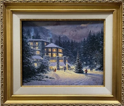 THOMAS KINKADE - CHRISTMAS AT AHWAHNEE - 16" x 20'' - P/P Canvas w/COA - Image 1 of 3