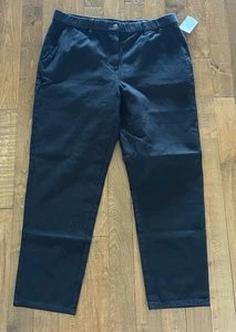 New eileen fisher organic 100% cotton black jeans 63918 qvb Size L Straight Leg - Bild 1 von 7