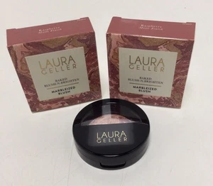Laura Geller Raspberry Baked Blush-n-Brighten Marbleized Blush 0.16oz LOT OF 2 - Picture 1 of 4